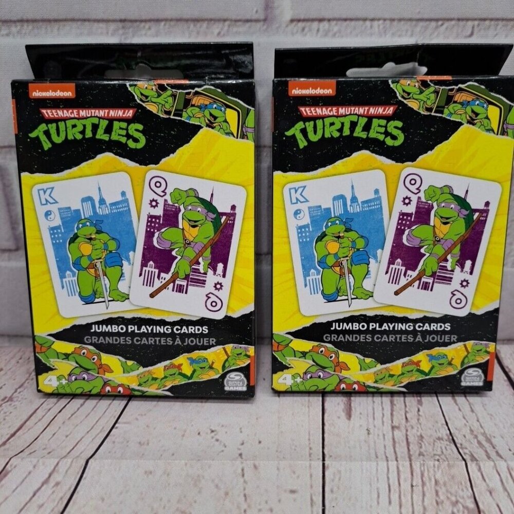 Lot Of 2, New, Teenage Mutant Ninja Turtles TMNT Jumbo Playing Cards - Picture 1 of 3